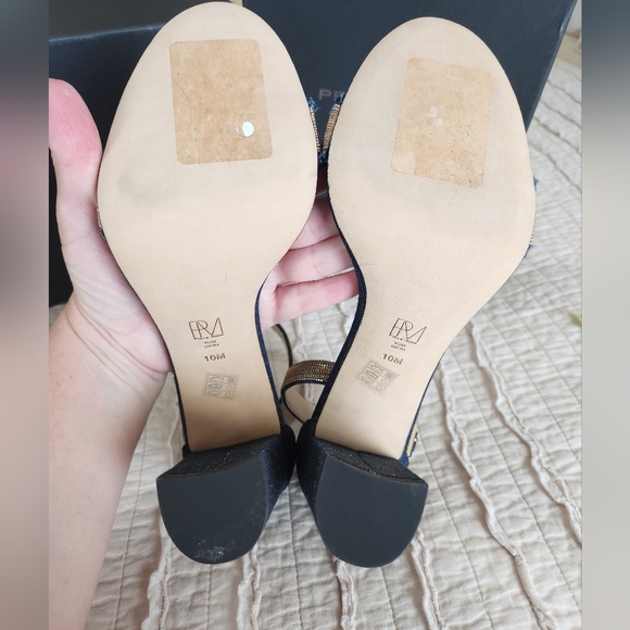 Pelle Moda Women's Denim Blue Bonnie Heels with Bling Ankle Strap, Size 10 - Picture 7 of 9